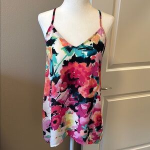 Staccato Floral Tank, Adjustable Straps, M